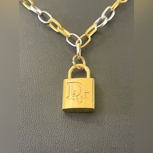 Repurposed.Necklace with Dior lock